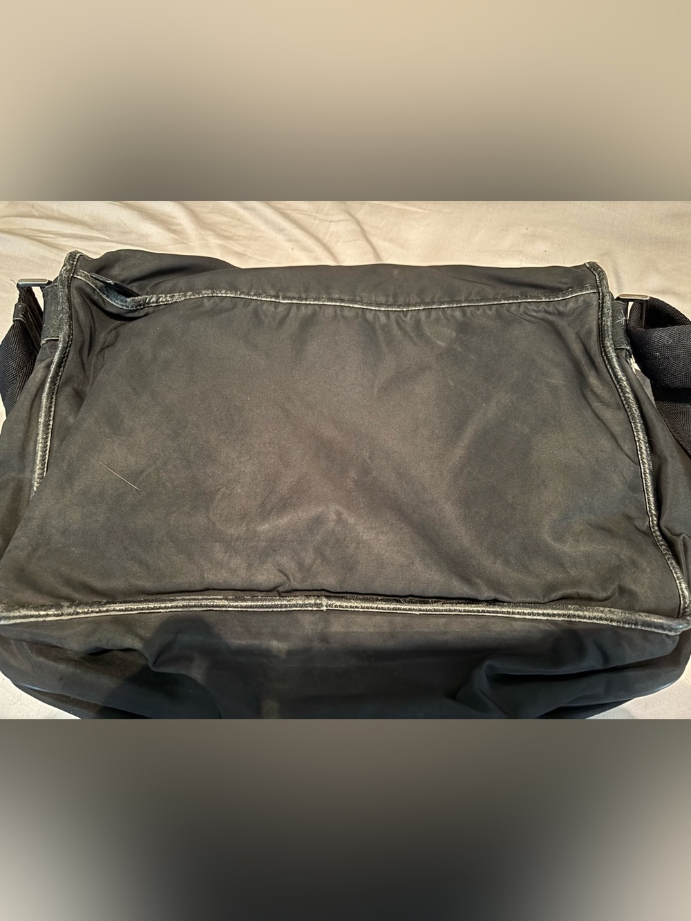 Authentic Vintage Prada Black Tessuto Nylon Double Buckle Messenger Bag - Picture 2 of 16